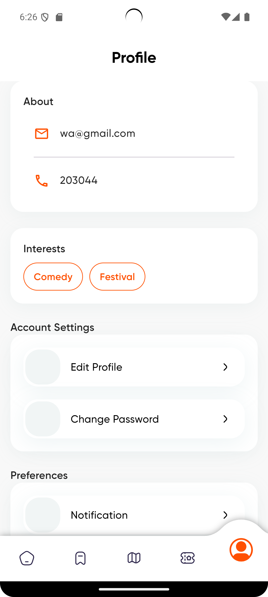 Admin App Screen 1